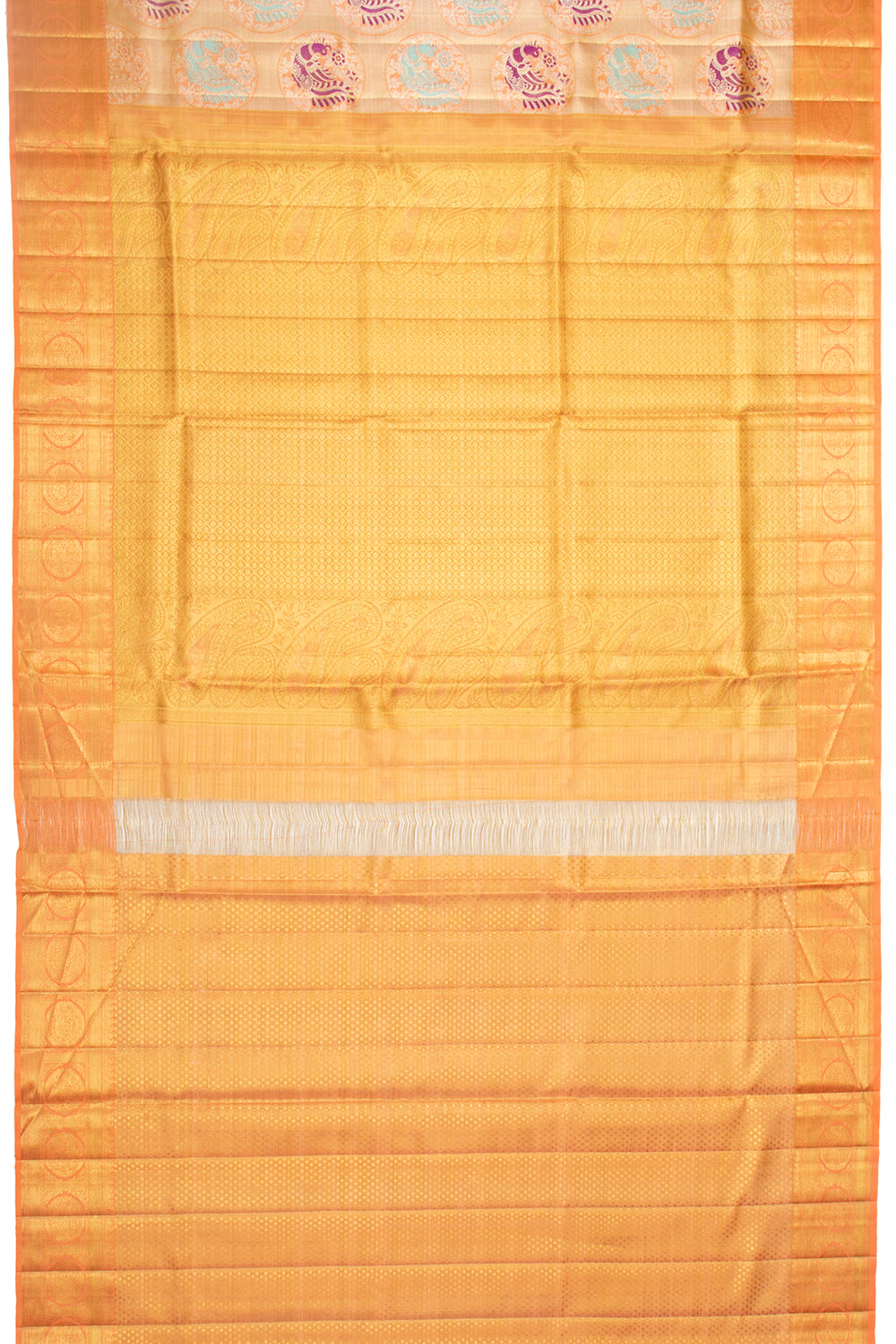 Kanchipuram Silk Tissue Brocade Gold Saree