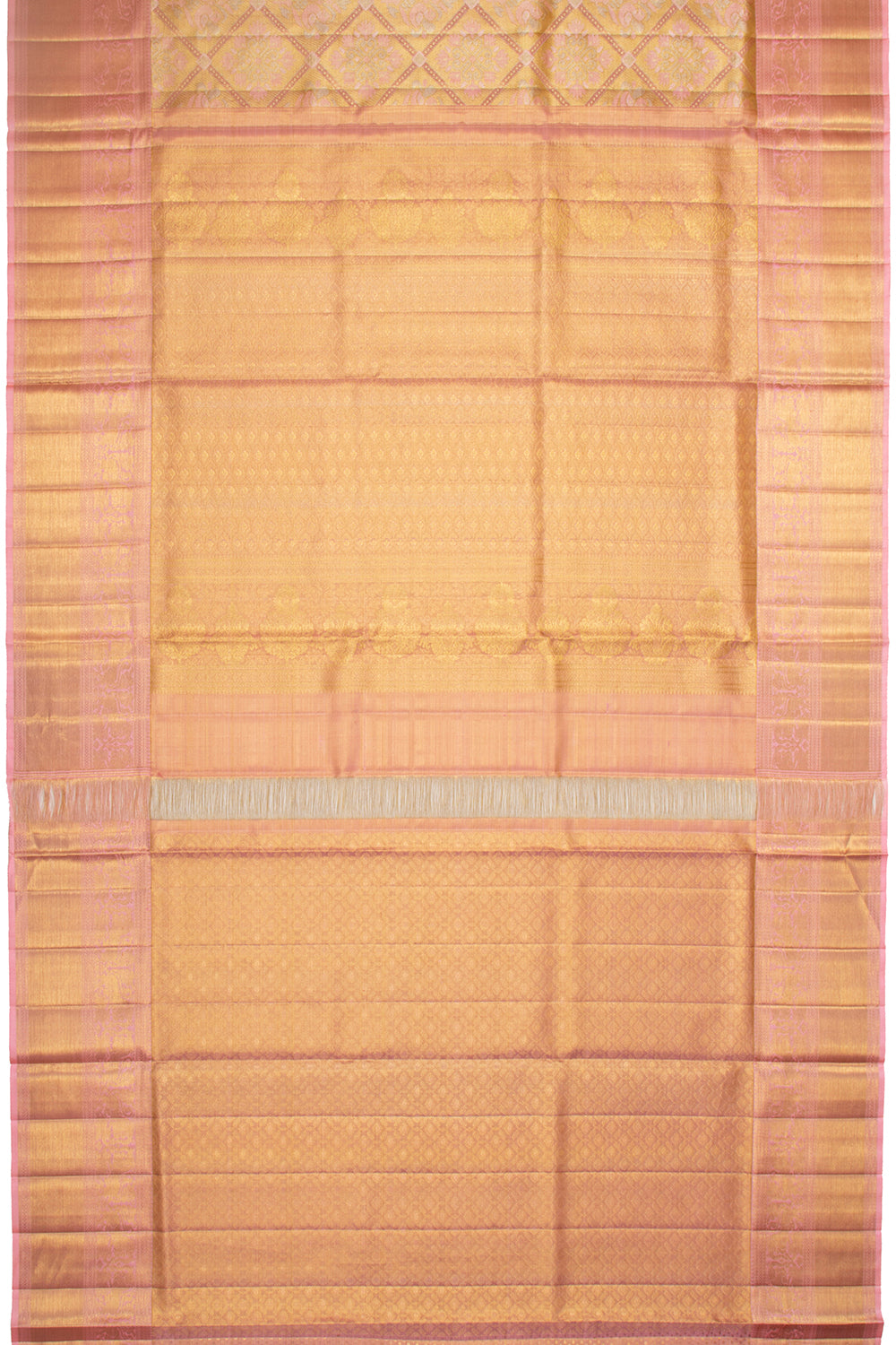 Kanchipuram Silk Tissue Brocade Gold Saree