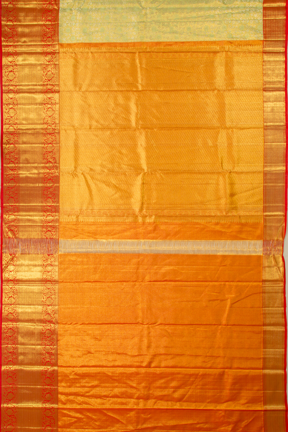 Kanchipuram Silk Tissue Jaal Green Saree