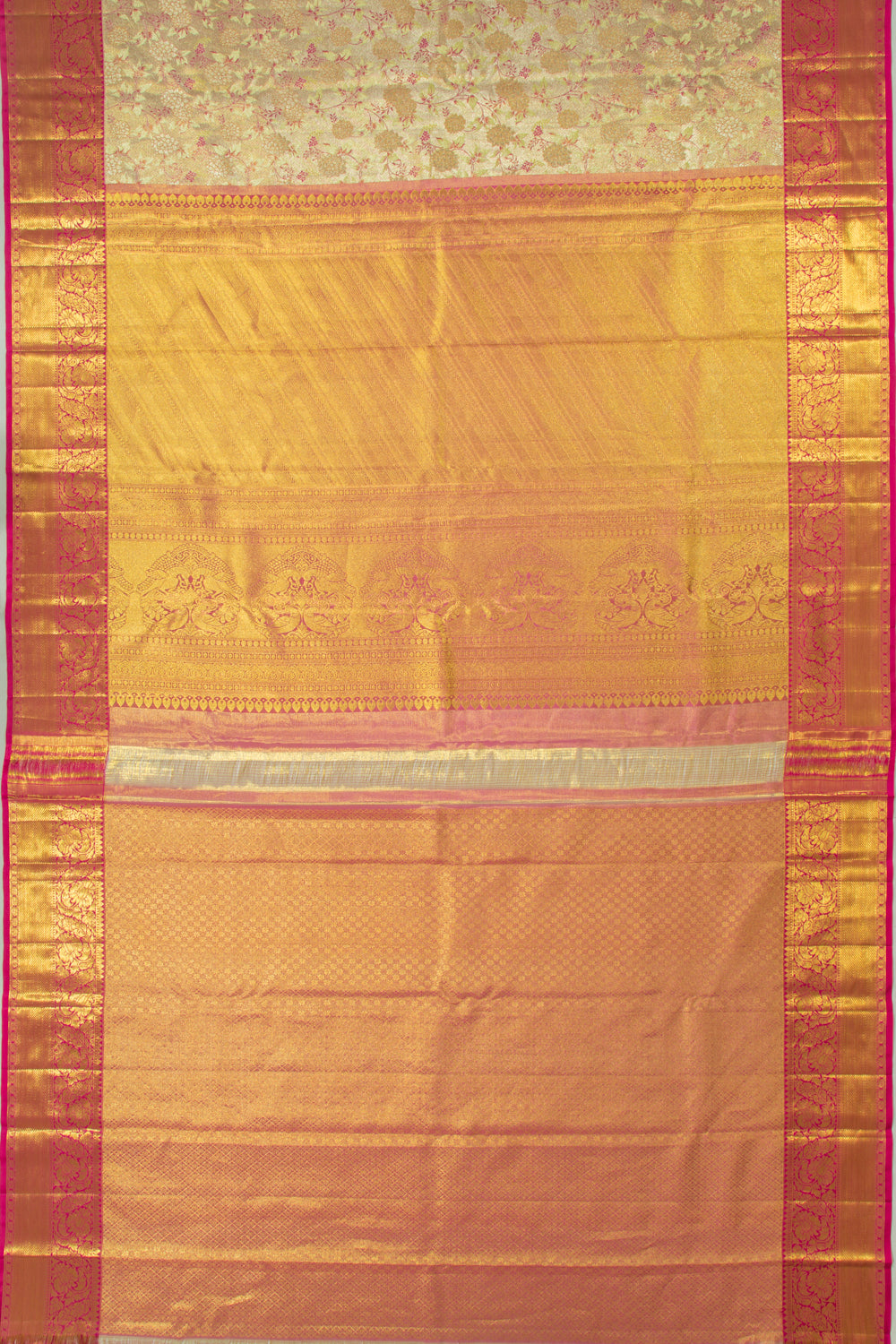 Taranga Kanchi Silk Tissue Brocade Gold Saree