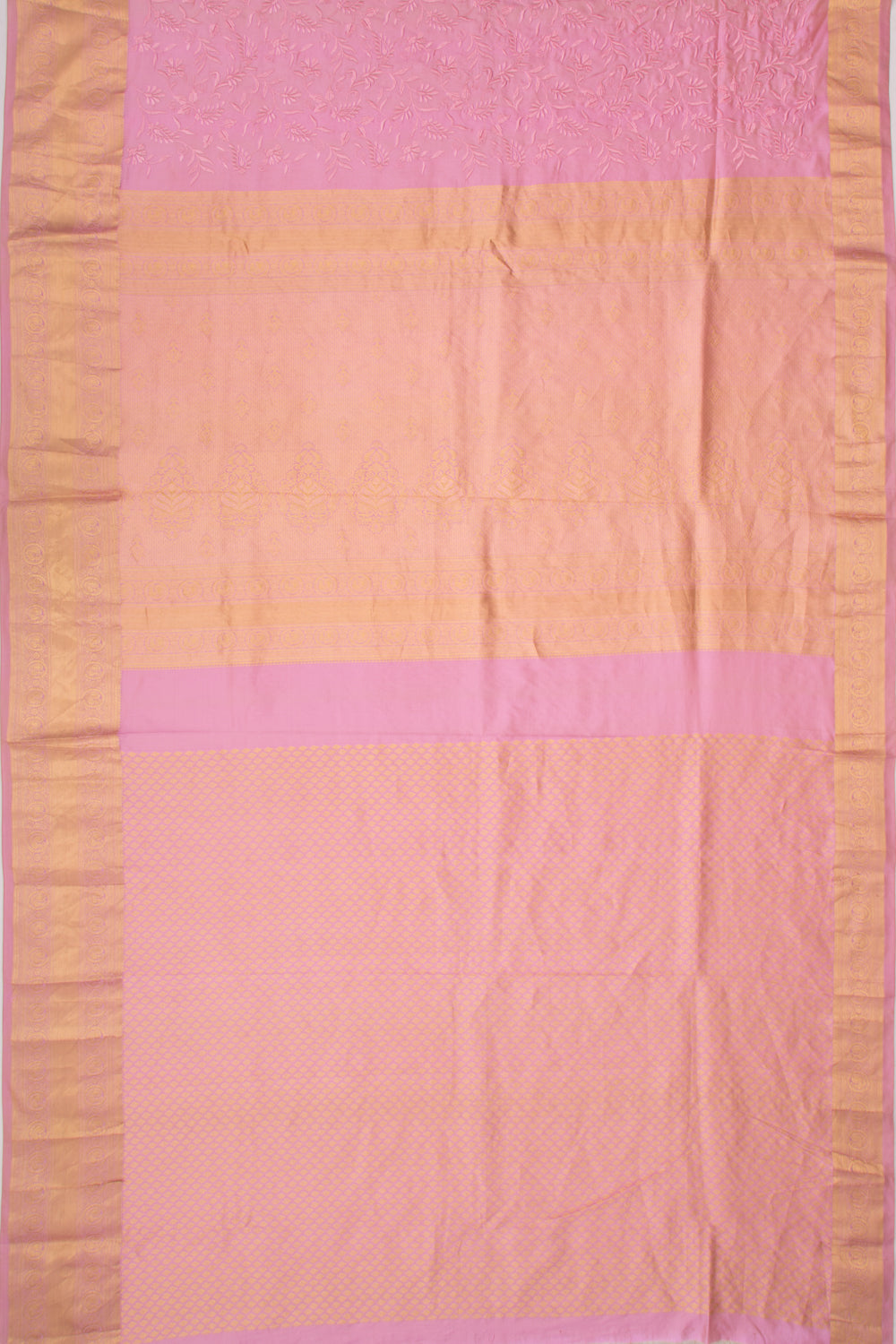 Taranga Kanchi Silk Floral Embroidery Pink Saree