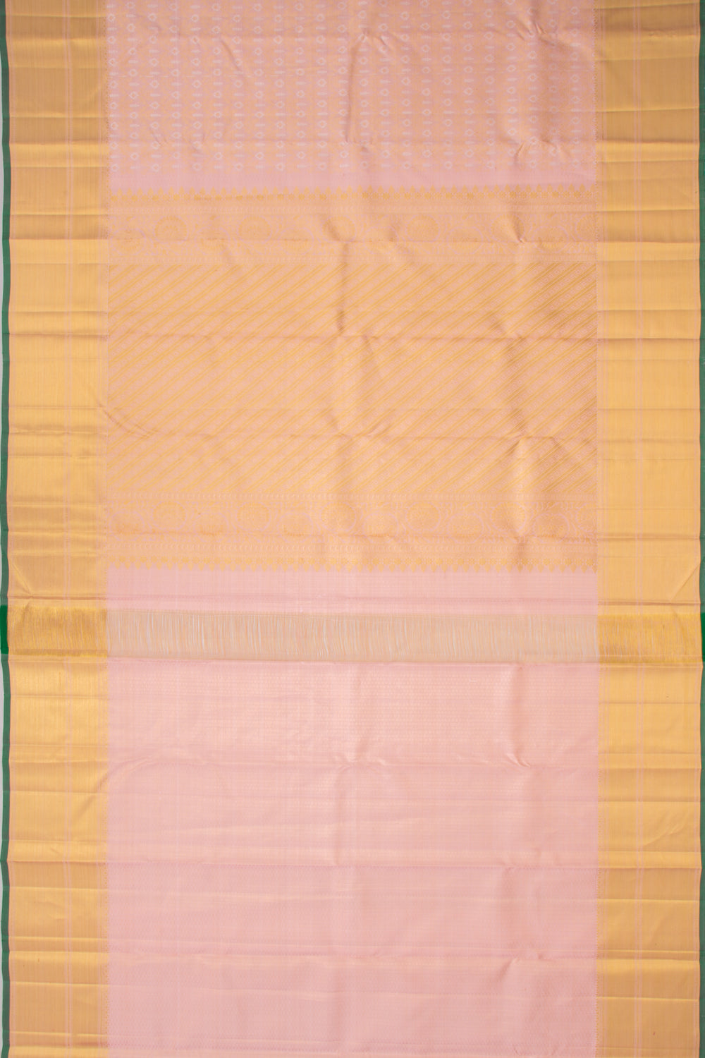 Kanchipuram Silk Tissue Brocade Peach Saree
