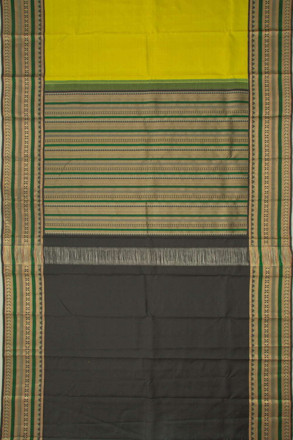 Kanchipuram Silk Plain Green Saree