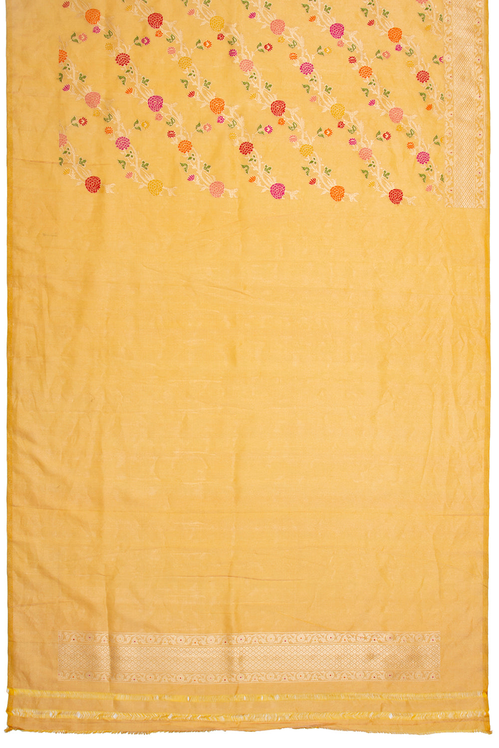 Banarasi Silk Tissue Kadwa Jaal Gold Saree