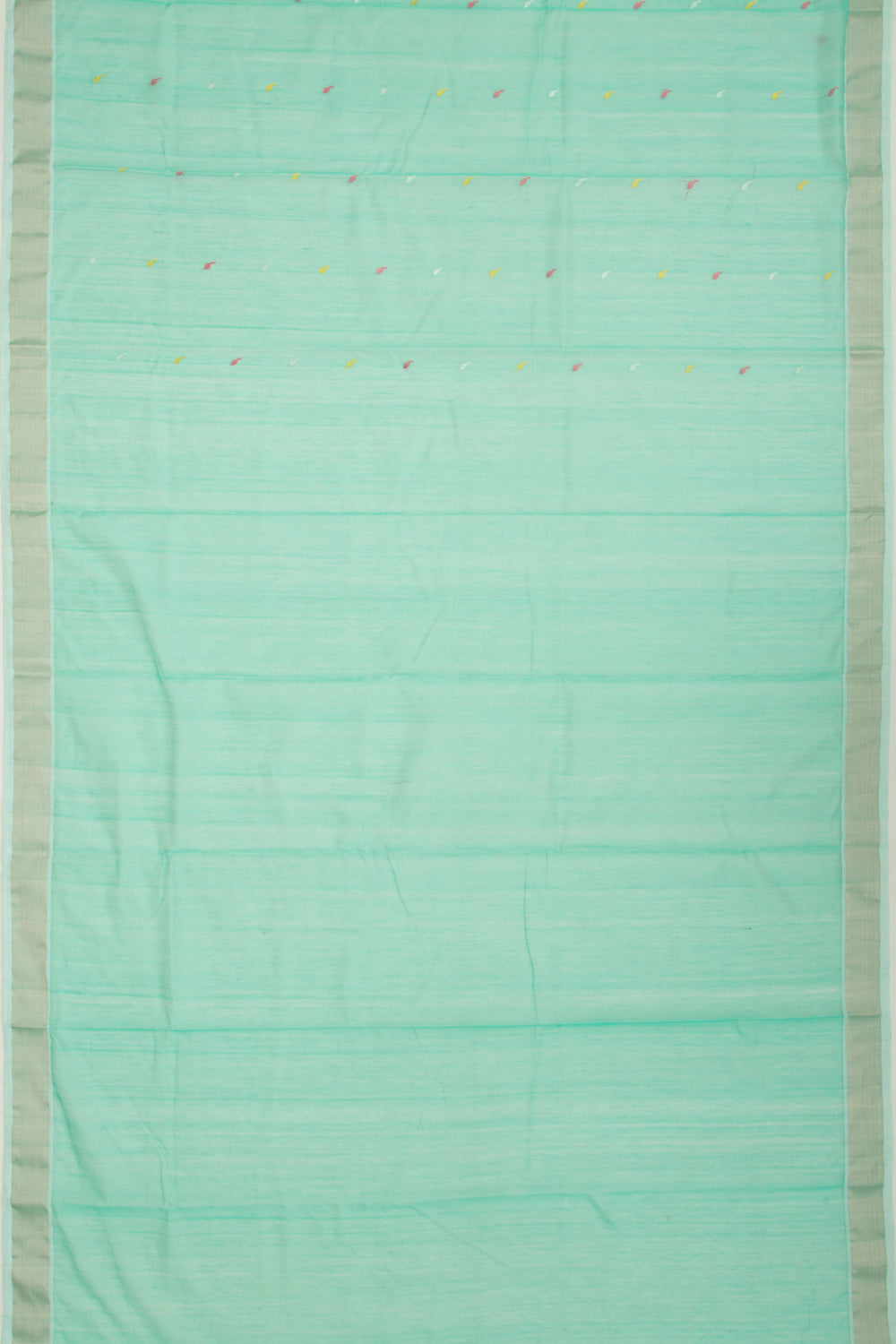 Chanderi Cotton Butta Sea Green Saree