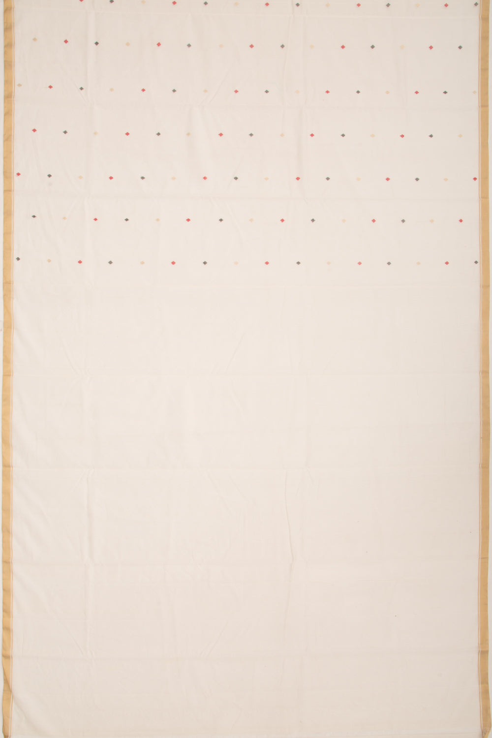 Chanderi Cotton Butta Off White Saree