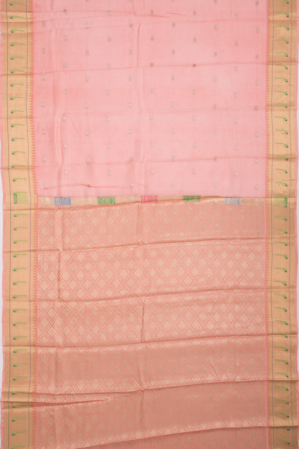 Soft Kota Silk Butta Peach Saree