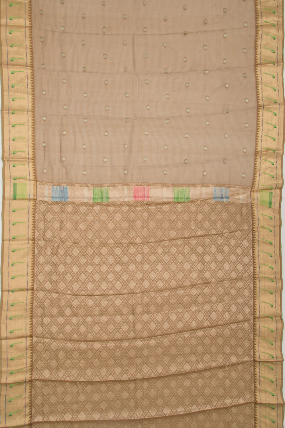Soft Kota Silk Butta Brown Saree