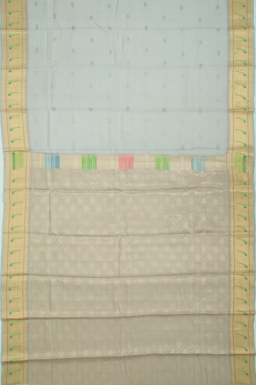 Soft Kota Silk Butta Grey Saree