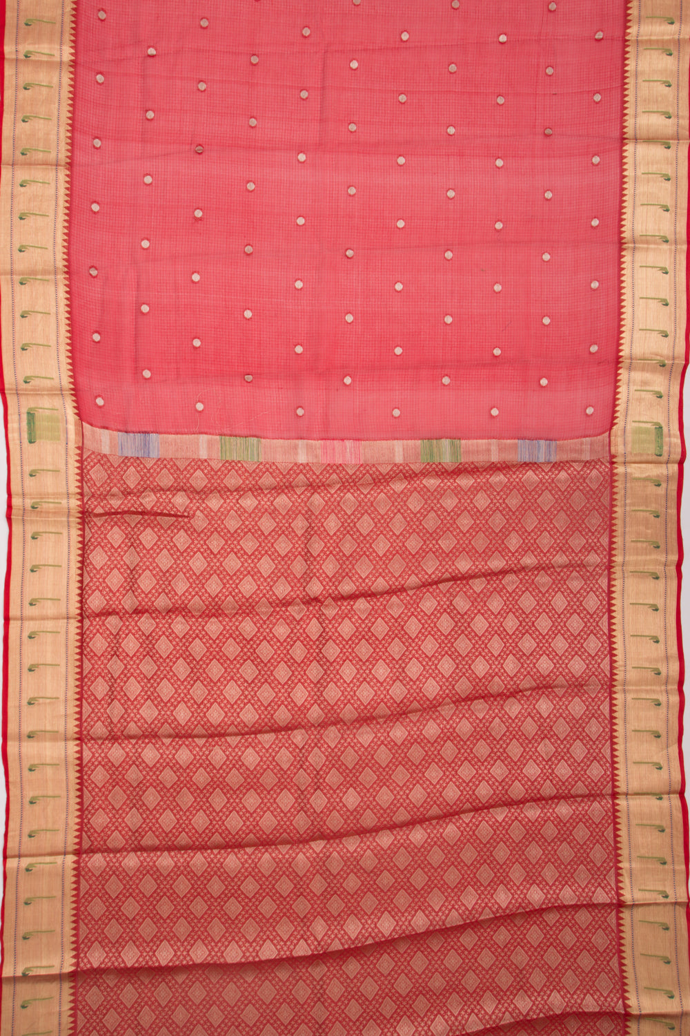 Soft Kota Silk Butta Red Saree