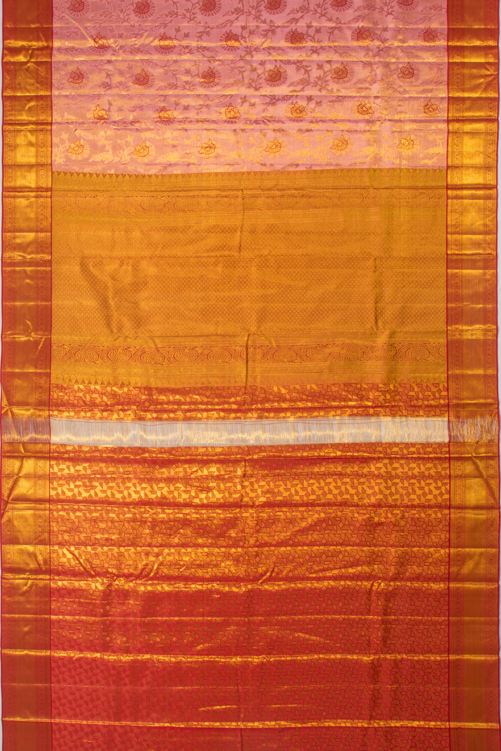 Taranga Kanchi Silk Tissue Jaal Pink Saree