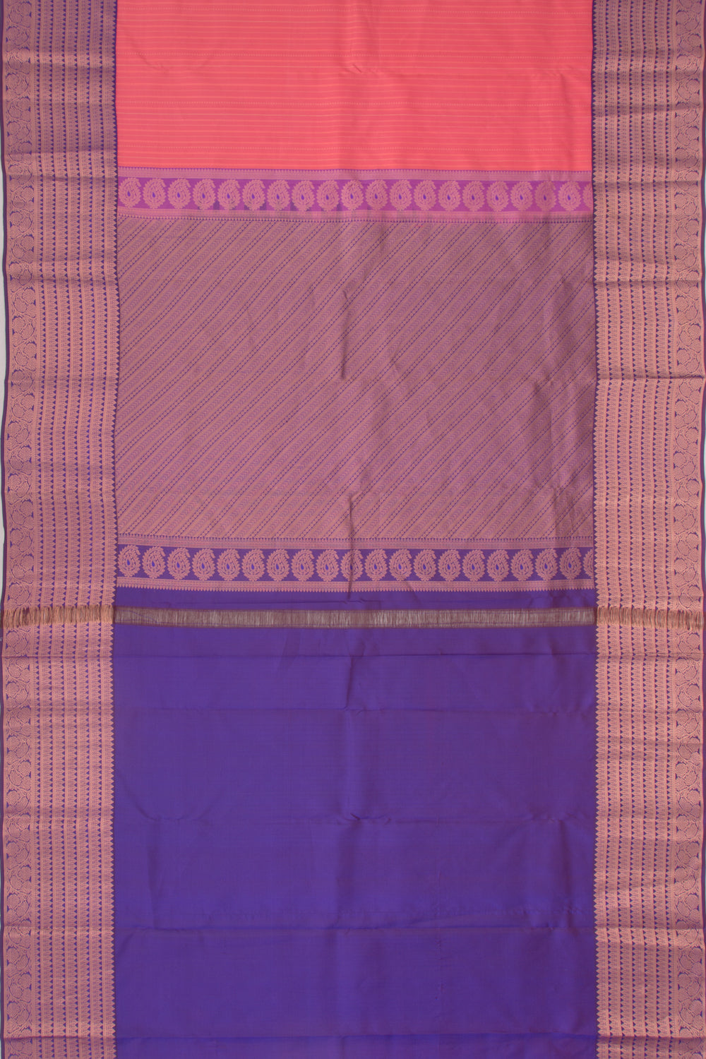 Taranga Kanchi Silk Vertical Lines Pink Saree