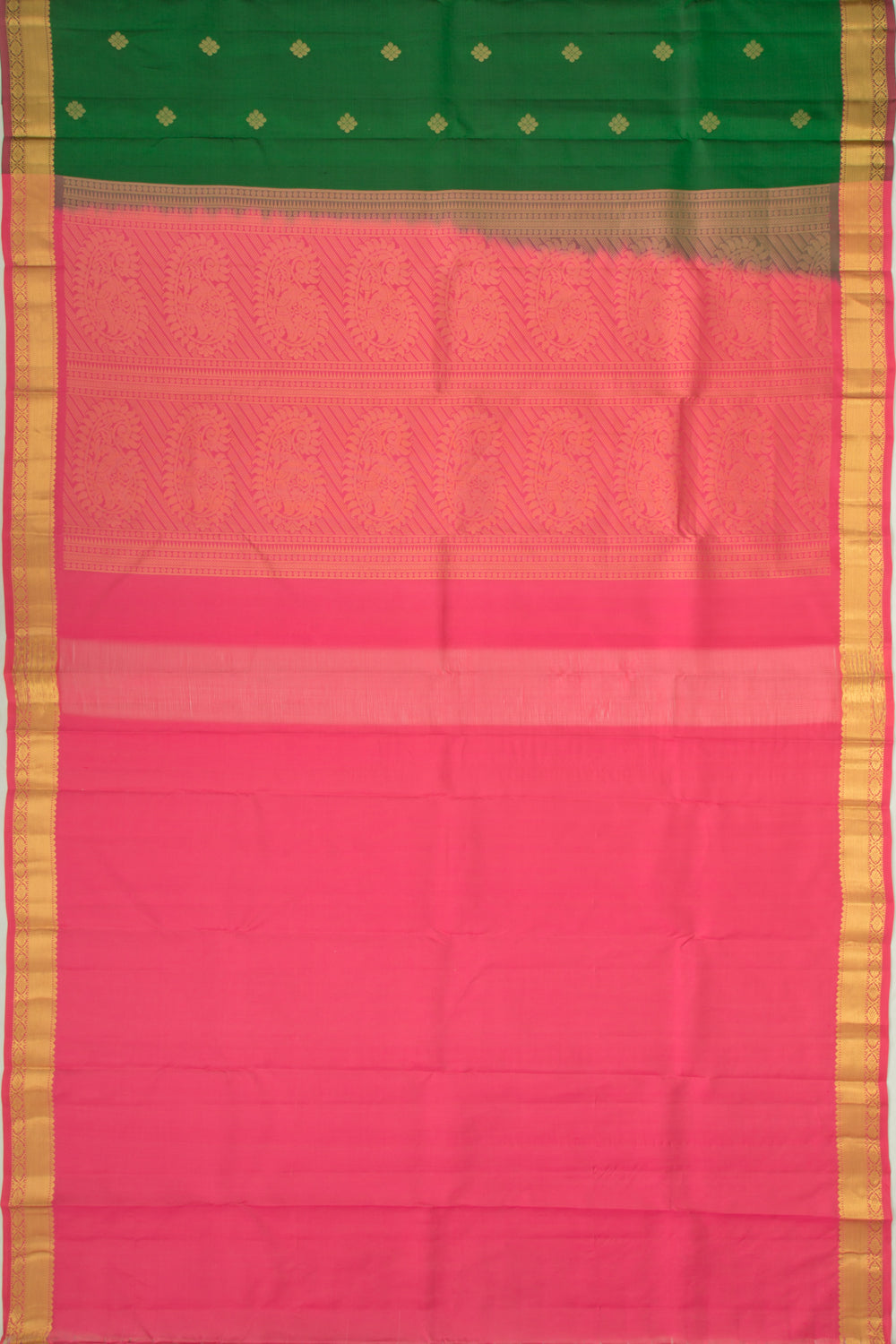 Taranga Kanchi Silk Butta Dark Green Saree