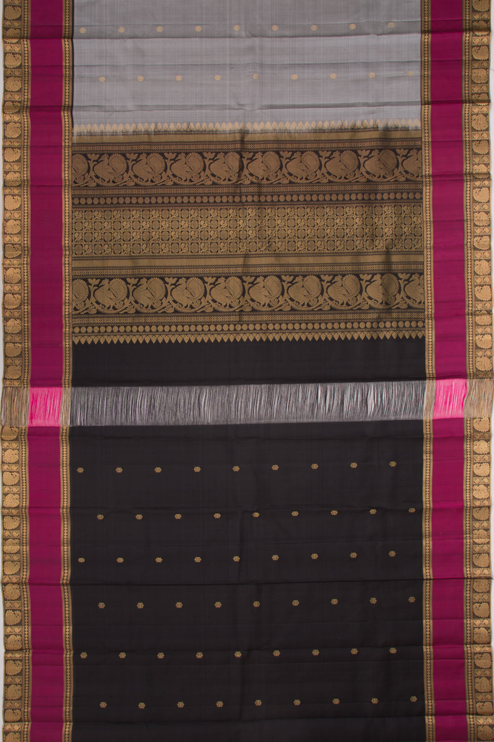 Taranga Kanchi Silk Butta Grey Saree