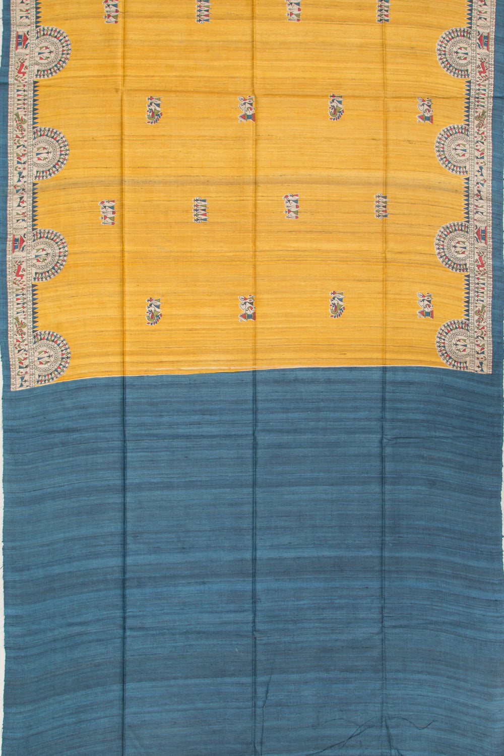 Tussar Butta Yellow Saree