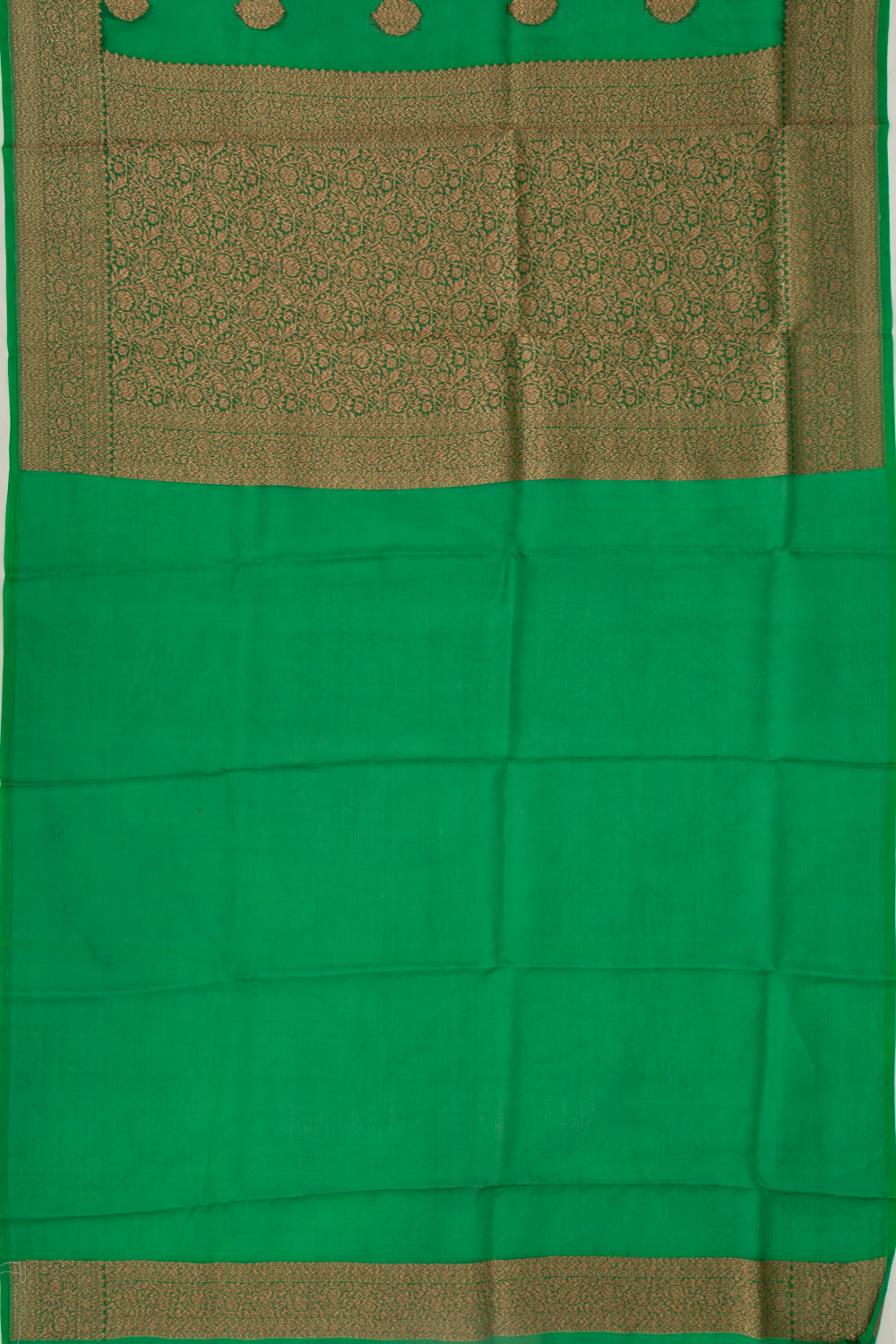 Organza Butta Dark Green Saree