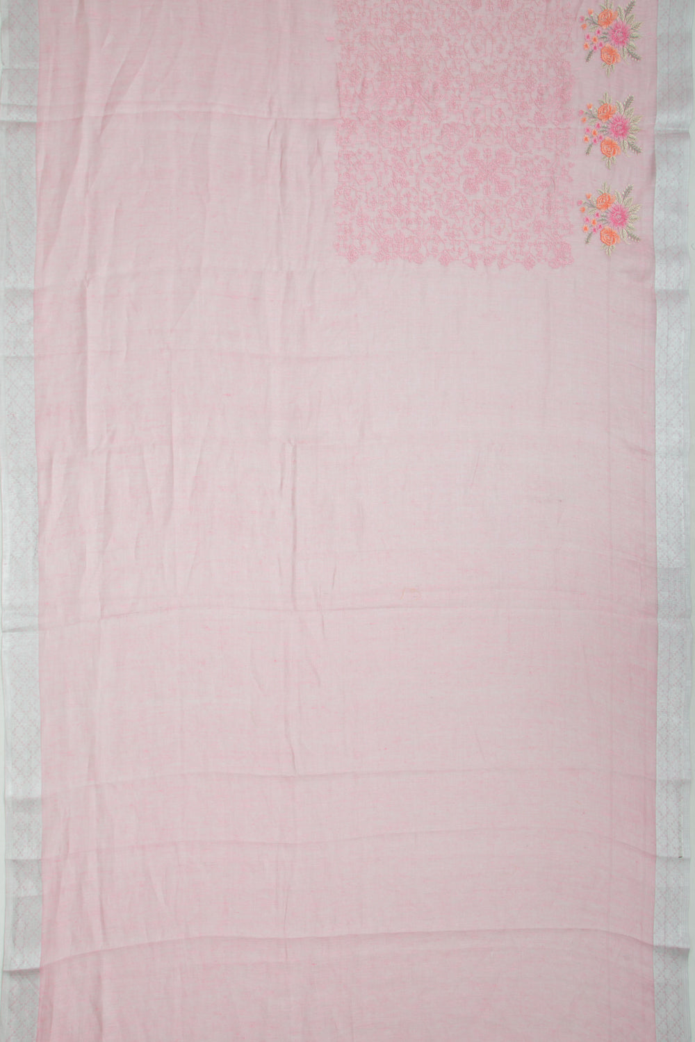 Linen Tissue Embroidery Lavender Saree