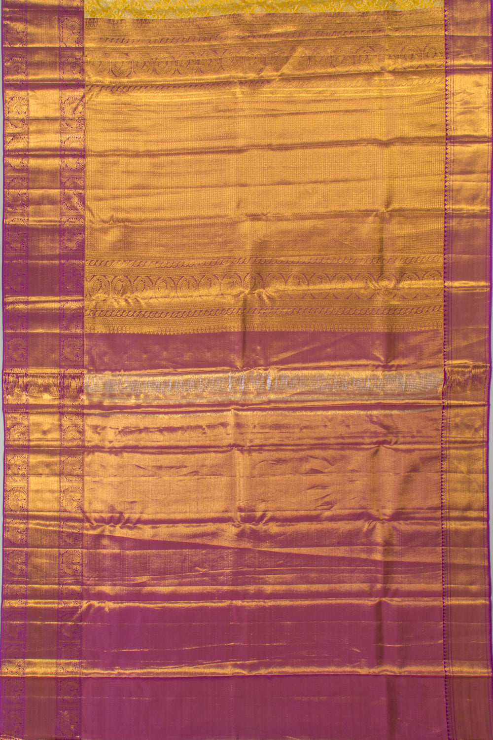 Taranga Kanchi Silk Tissue Brocade Yellow Saree