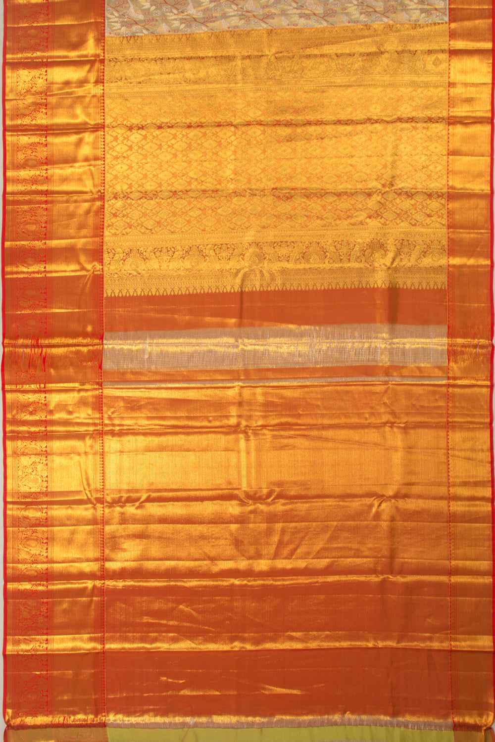 Taranga Kanchi Silk Tissue Jaal Gold Saree