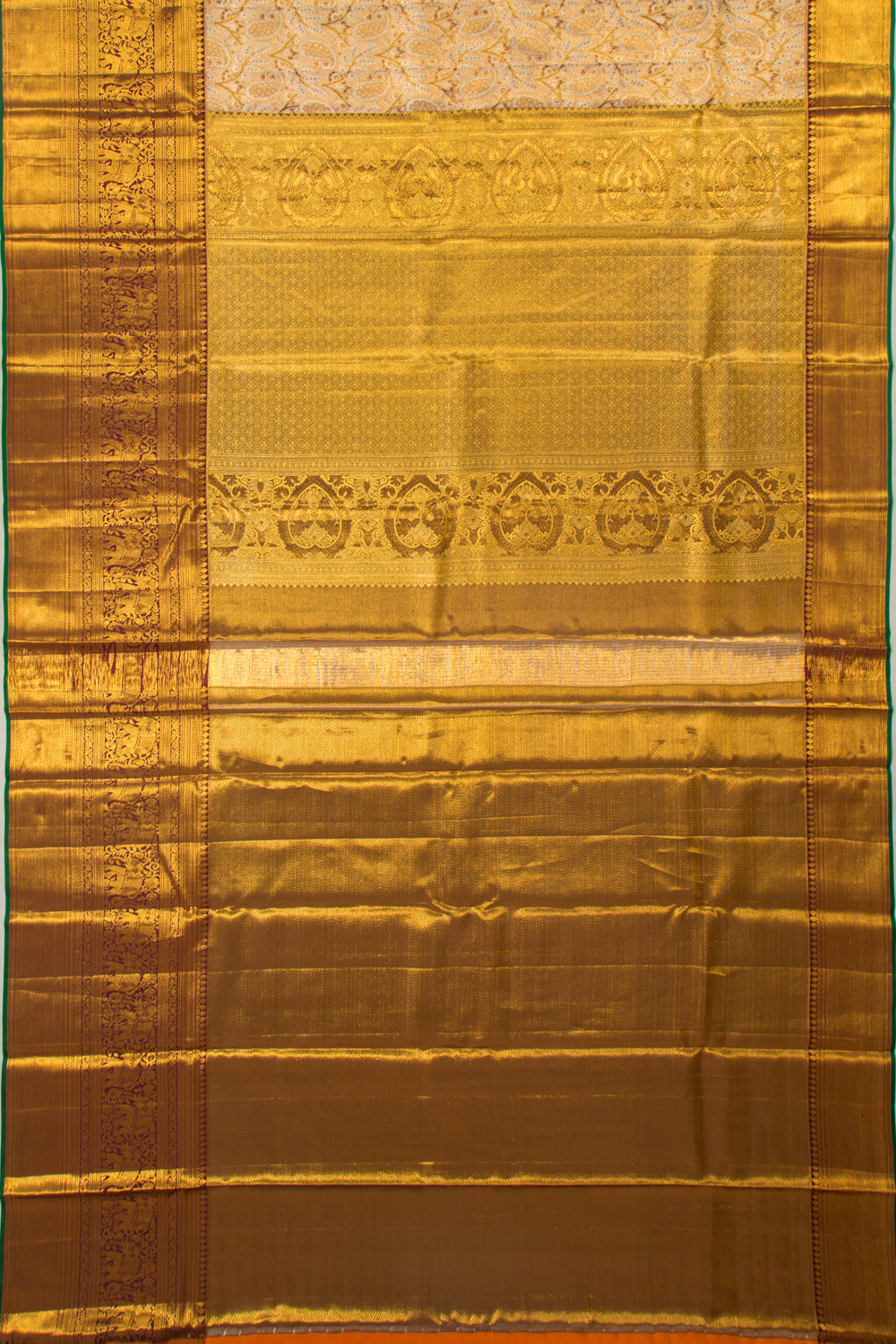 Taranga Kanchi Silk Tissue Brocade Gold Saree