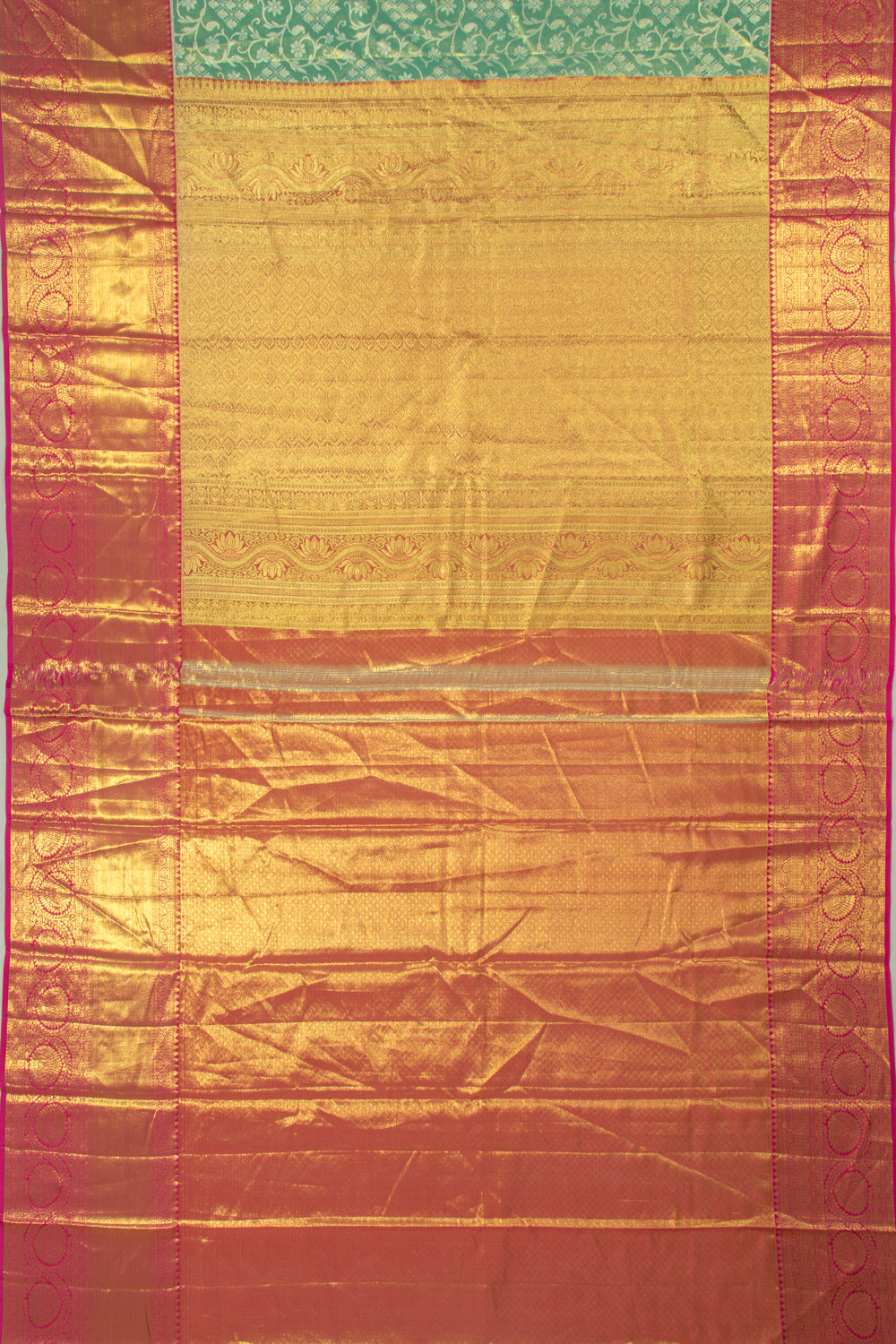 Taranga Kanchi Silk Tissue Jaal Sea Green Saree