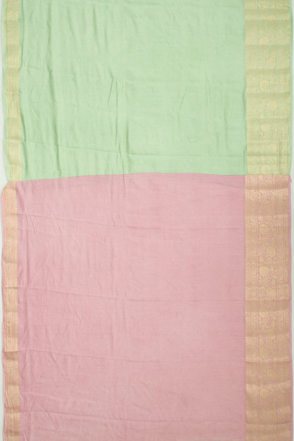 Soft Tussar Floral Embroidery Pastel Green Saree