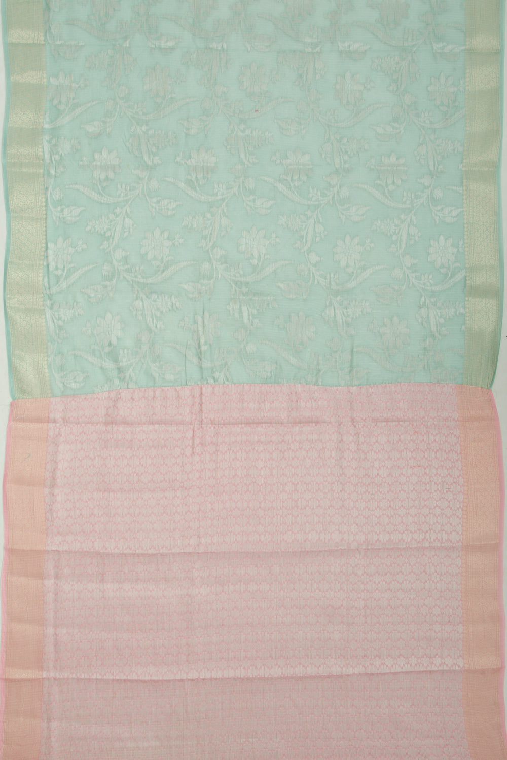 Kota Soft Silk Jaal Pastel Blue Saree