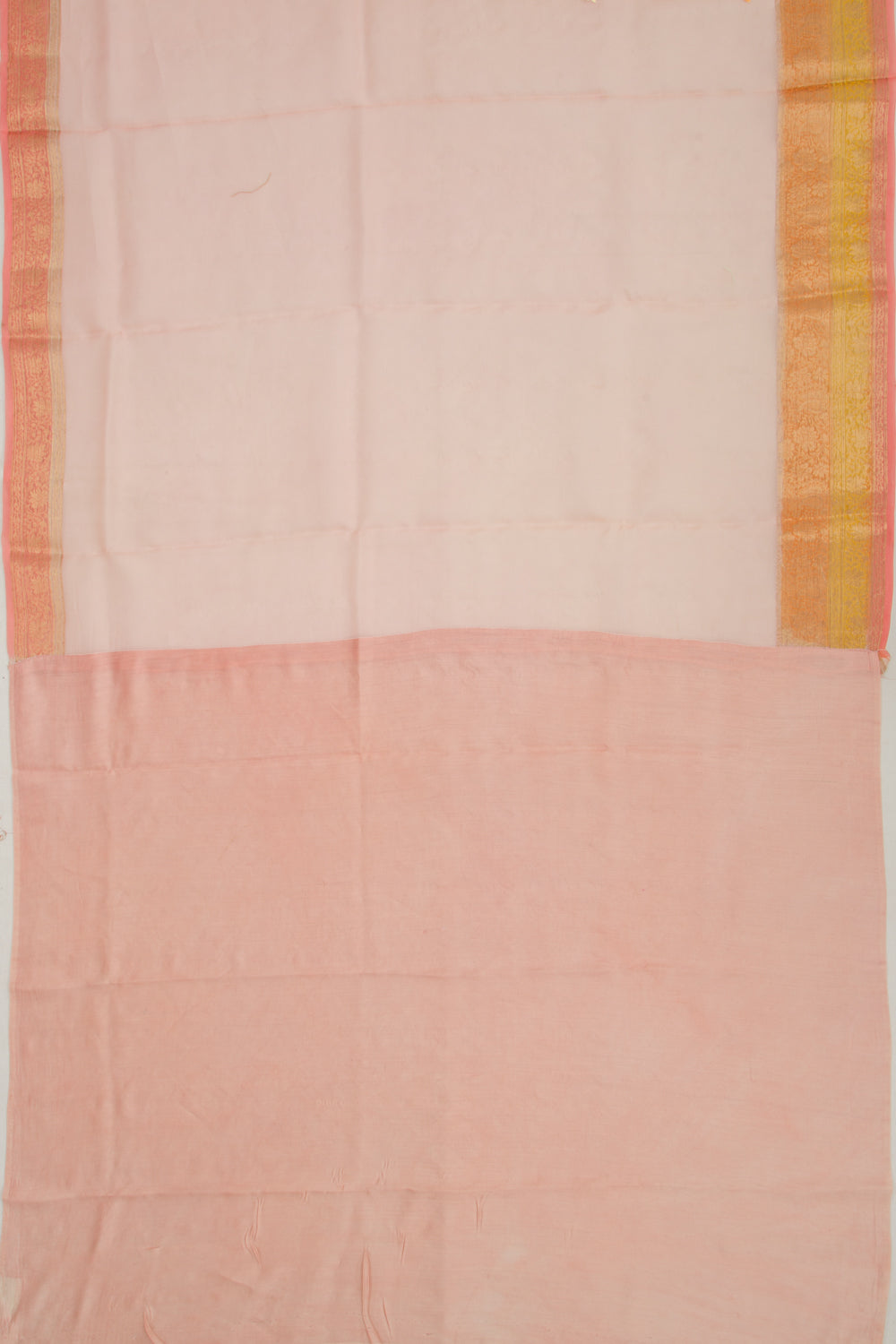 Organza Embroidery Peach Saree