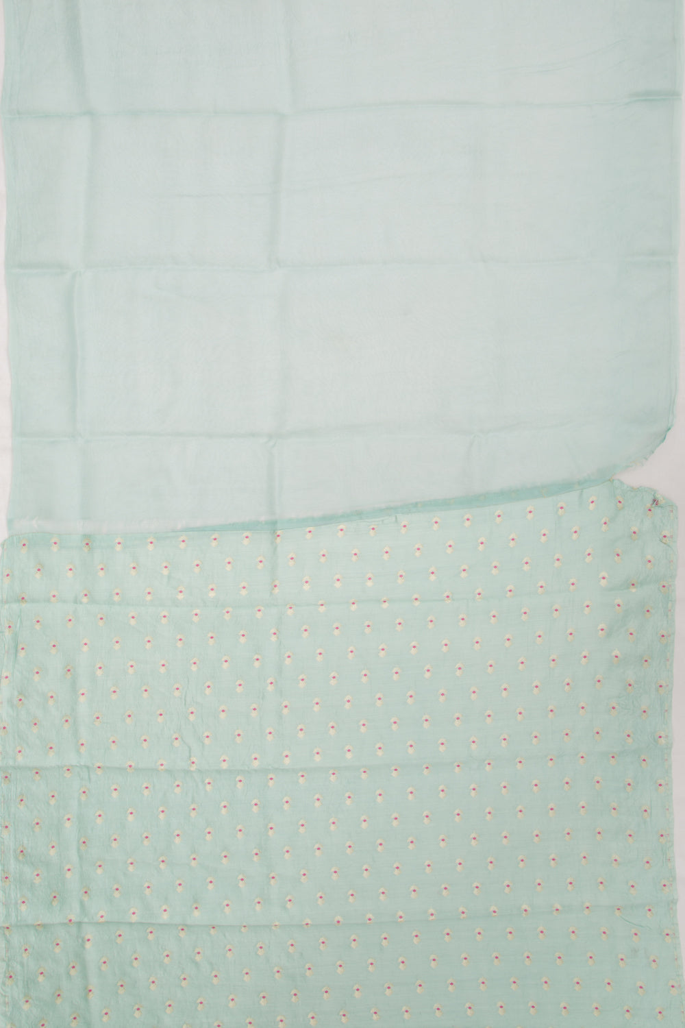 Organza Checks Sky Blue Saree
