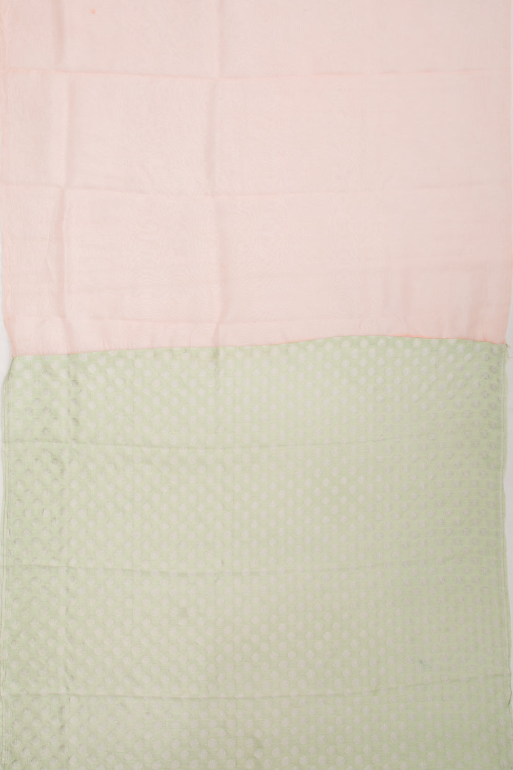 Organza Floral Embroidery Peach Saree With Scallop Edge