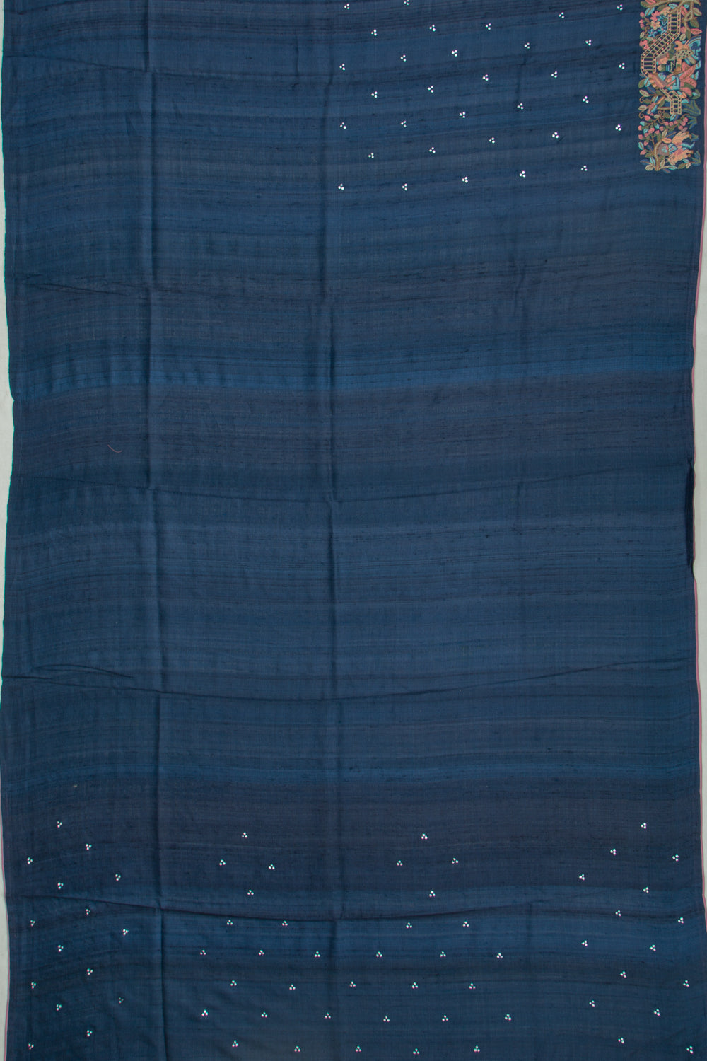 Tussar Butta Dark Blue Saree
