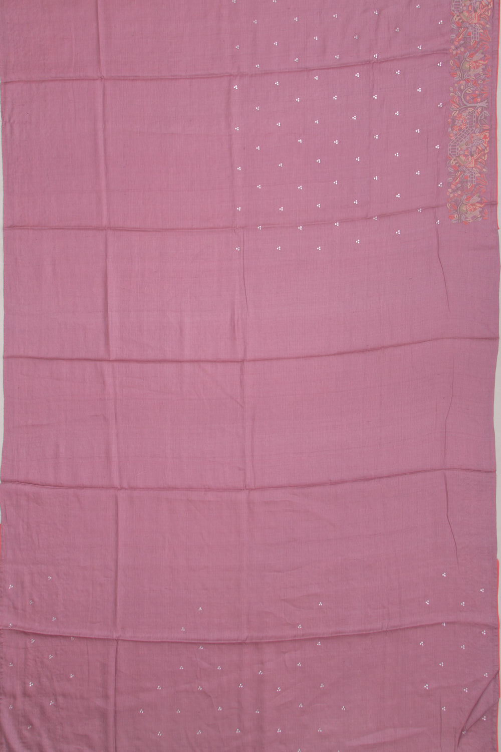 Tussar Embroidery Butta Lilac Saree