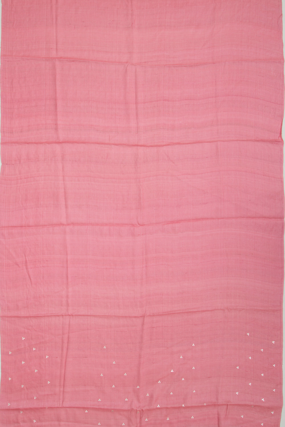 Tussar Butta Pink Saree With Scallop Border