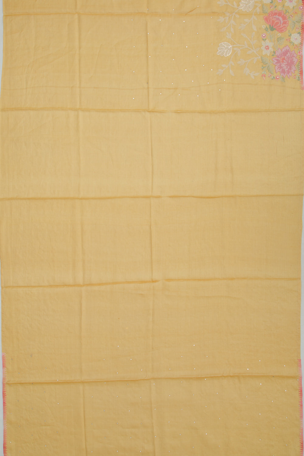 Tussar Butta Yellow Saree