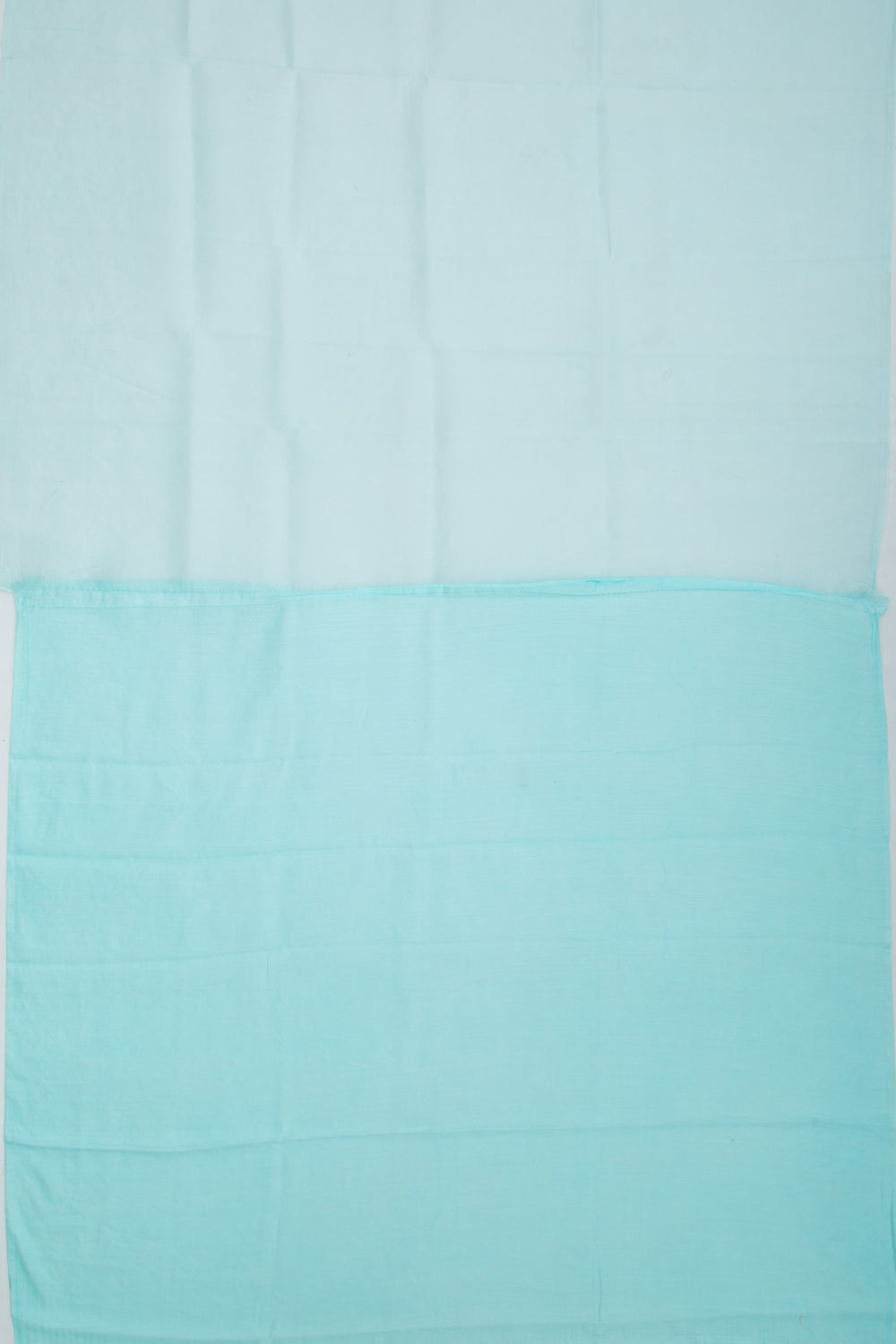 Organza Embroidery Butta Sky Blue Saree With Scallop Border
