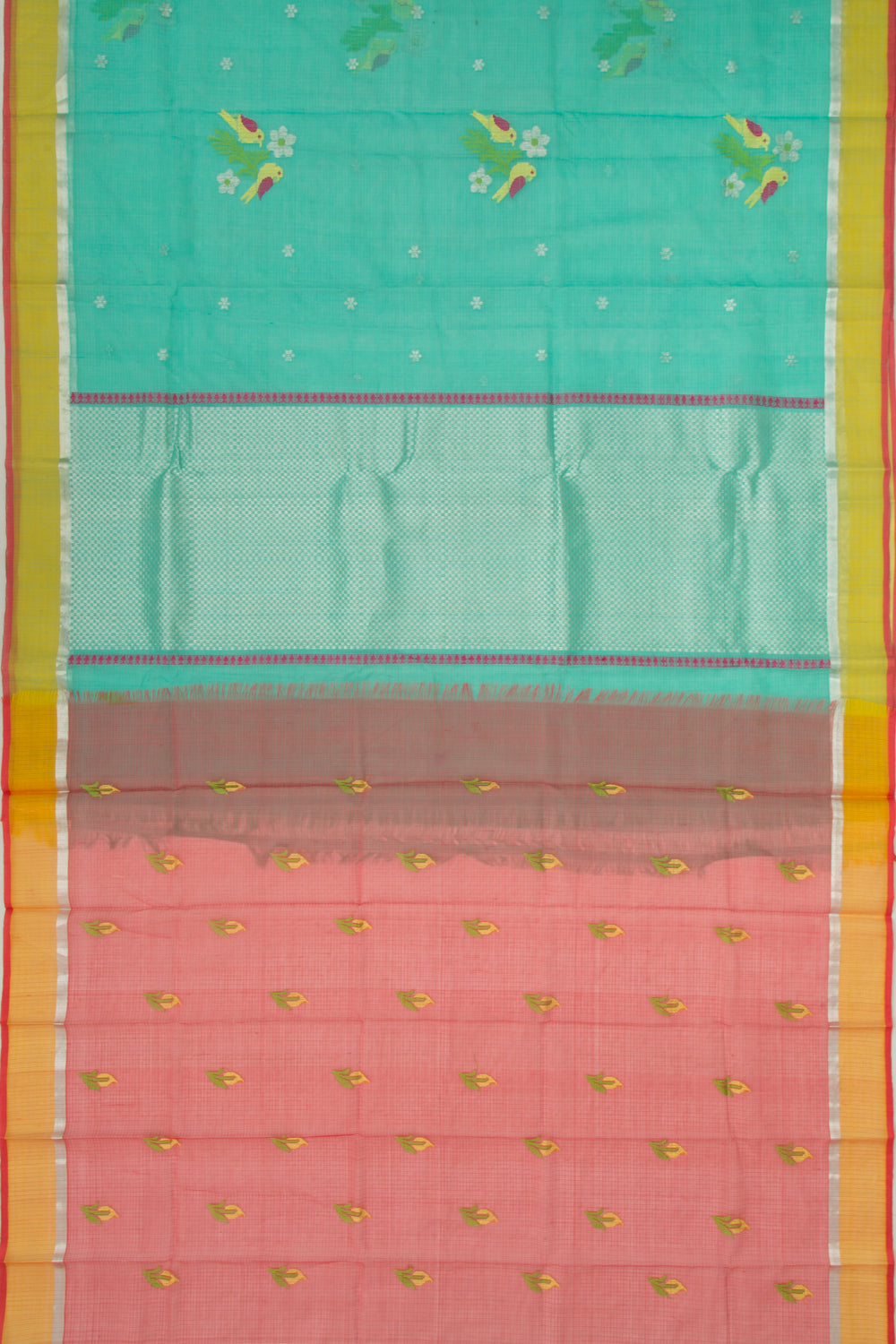 Kota Silk Butta Sea Green Saree