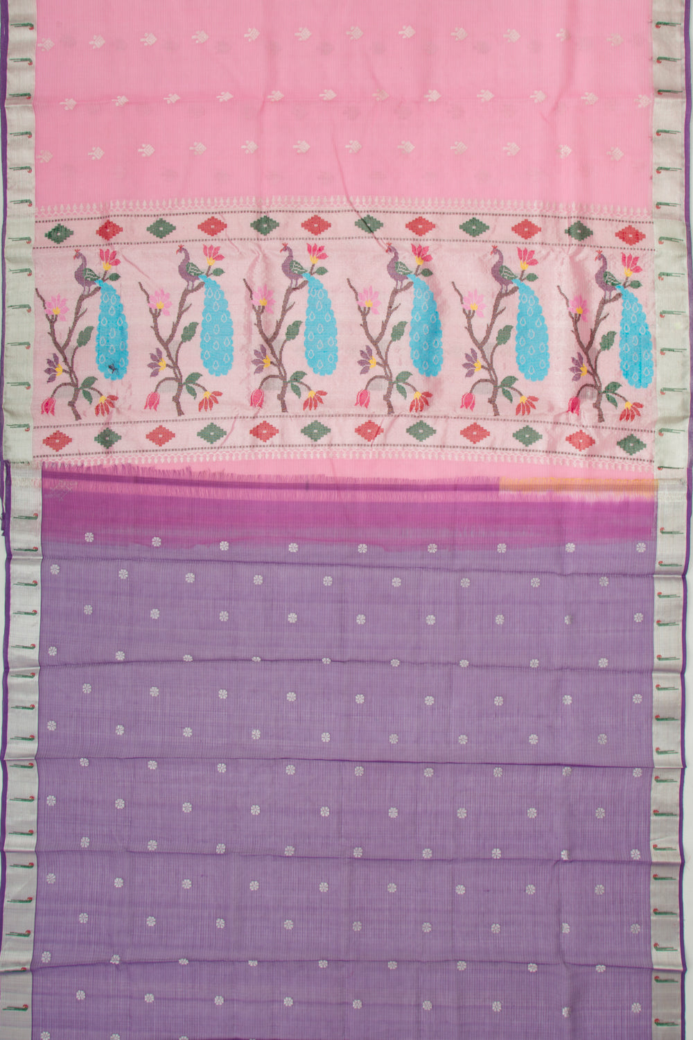 Kota Silk Butta Pink Saree