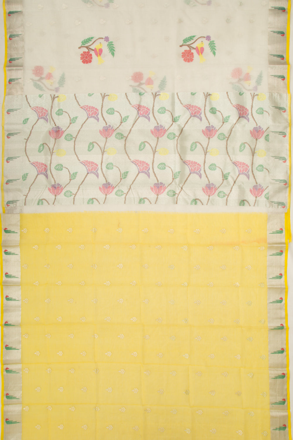 Kota Silk Butta White Saree