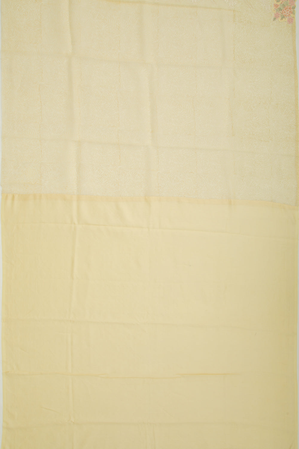 Organza Floral Embroidery Pastel Yellow Saree With Sequin Work