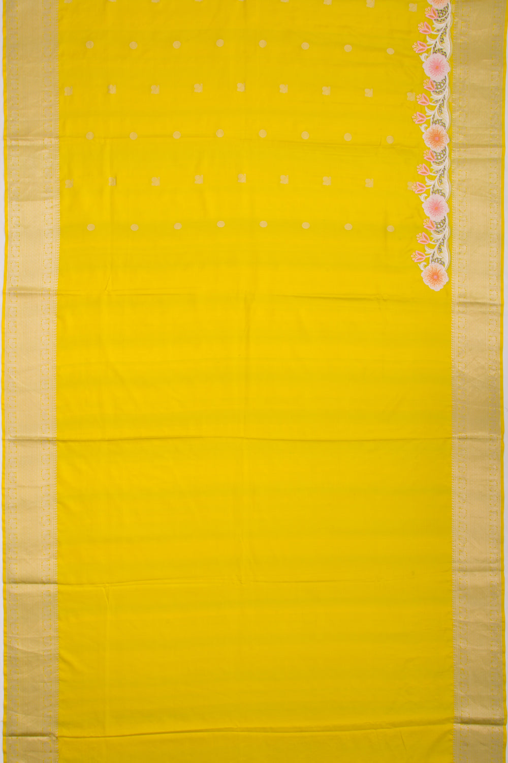 Kanchipuram Silk Butta Mehendi Green Saree With Cut Work