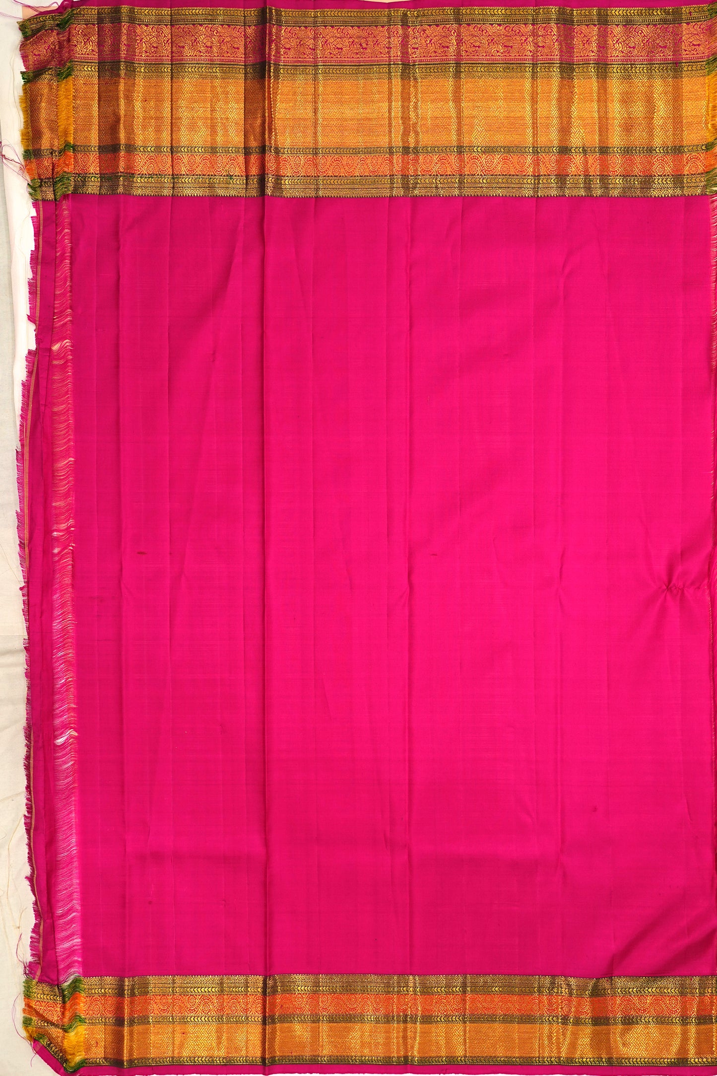 Kanchipuram Silk Zig Zag Brocade Peach Saree