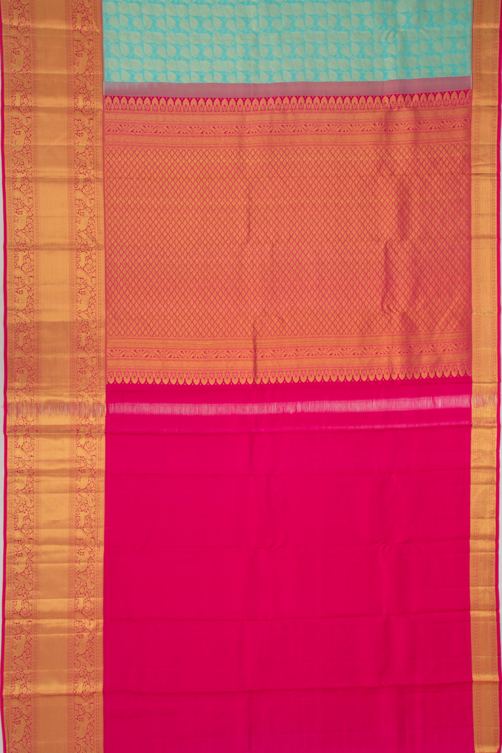 Kanchipuram Silk Brocade Sky Blue Saree