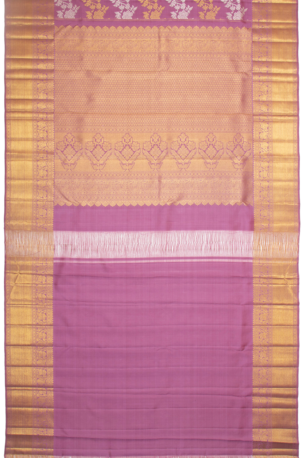Kanchipuram Silk Jaal Lavender Saree