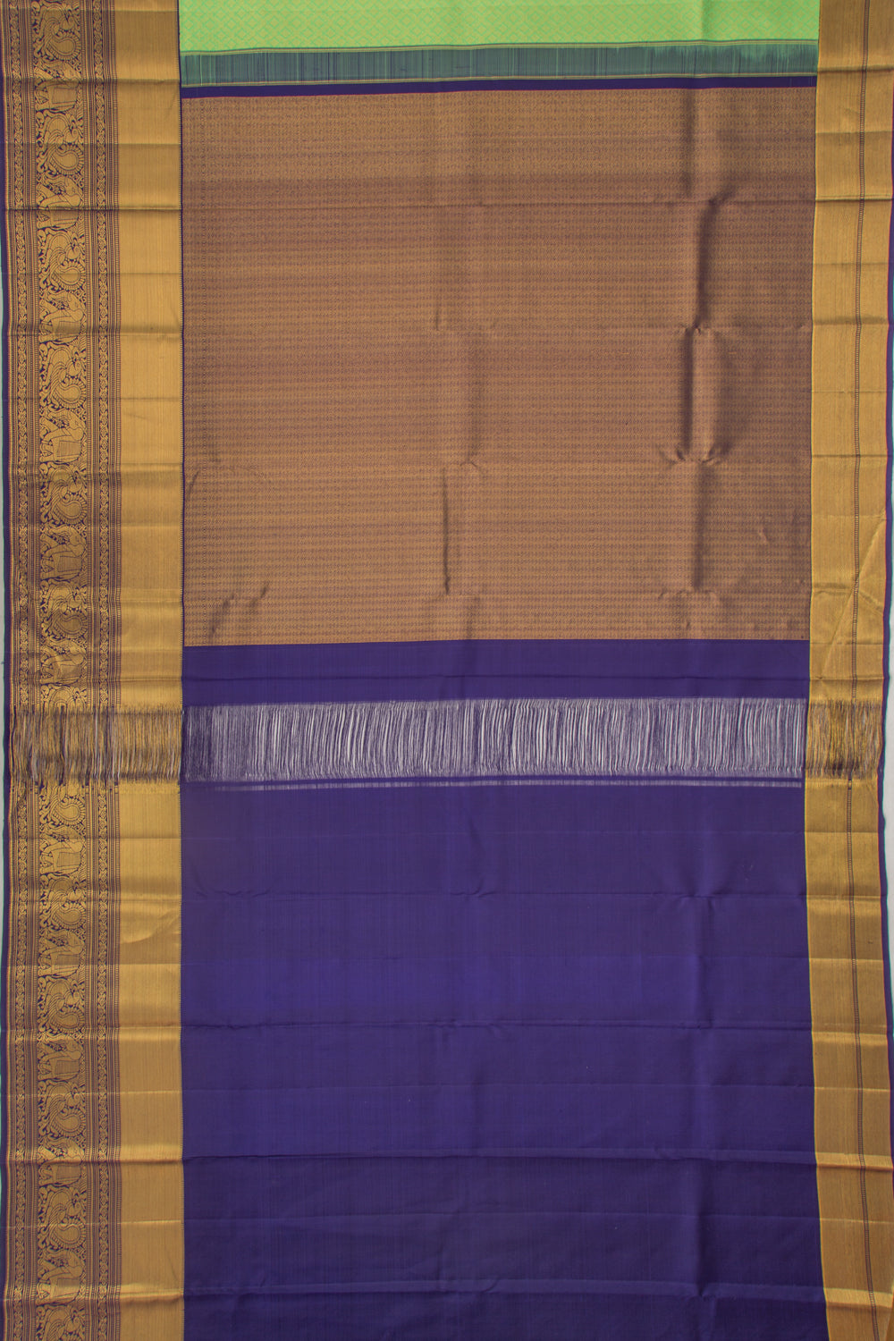 Kanchipuram Silk Brocade Pastel Green Saree