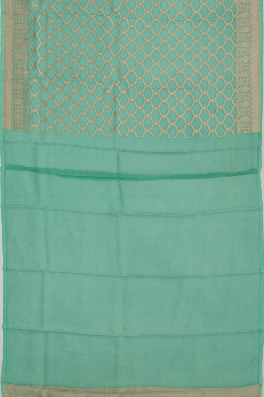 Organza Brocade Sea Green Saree