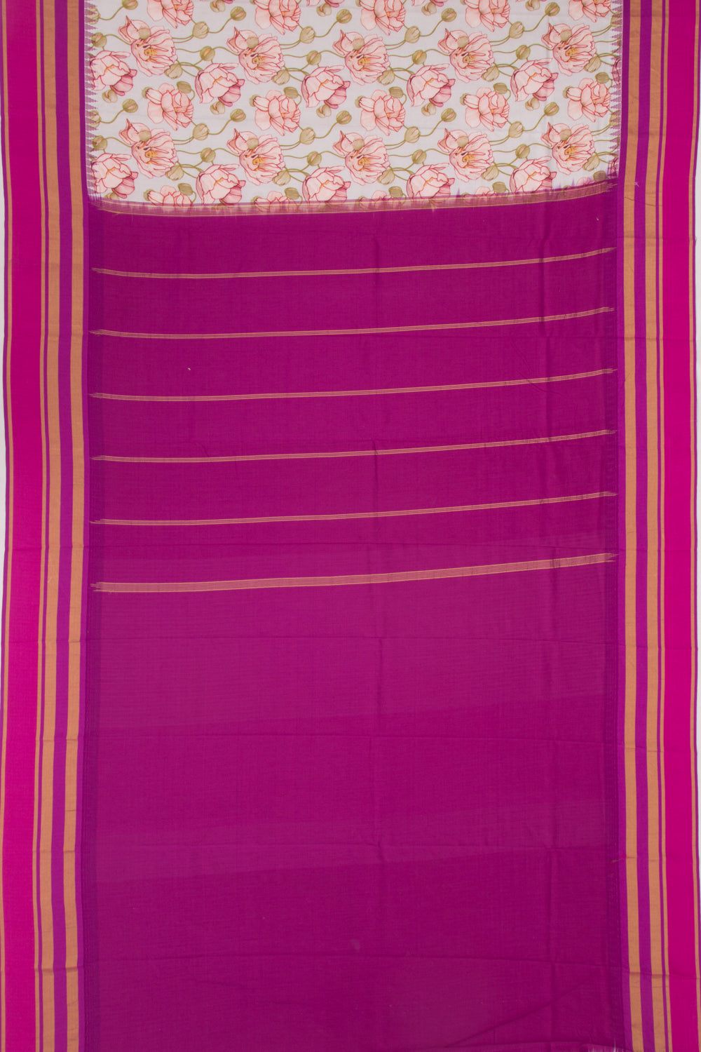 Kanchipuram Silk Floral Printed Pastel Blue Saree