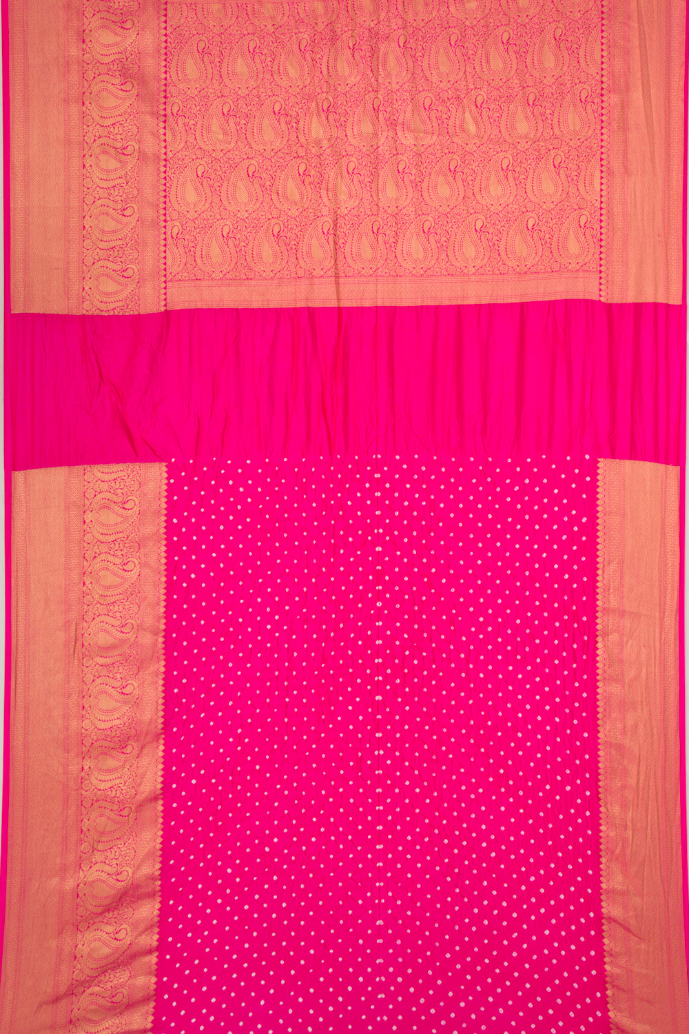 Chiniya Silk Bandhani Pink Saree