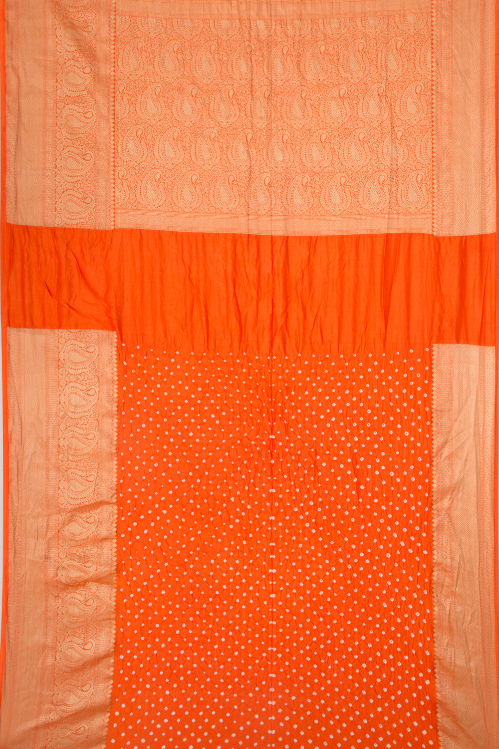 Chiniya Silk Bandhani Yellow Saree