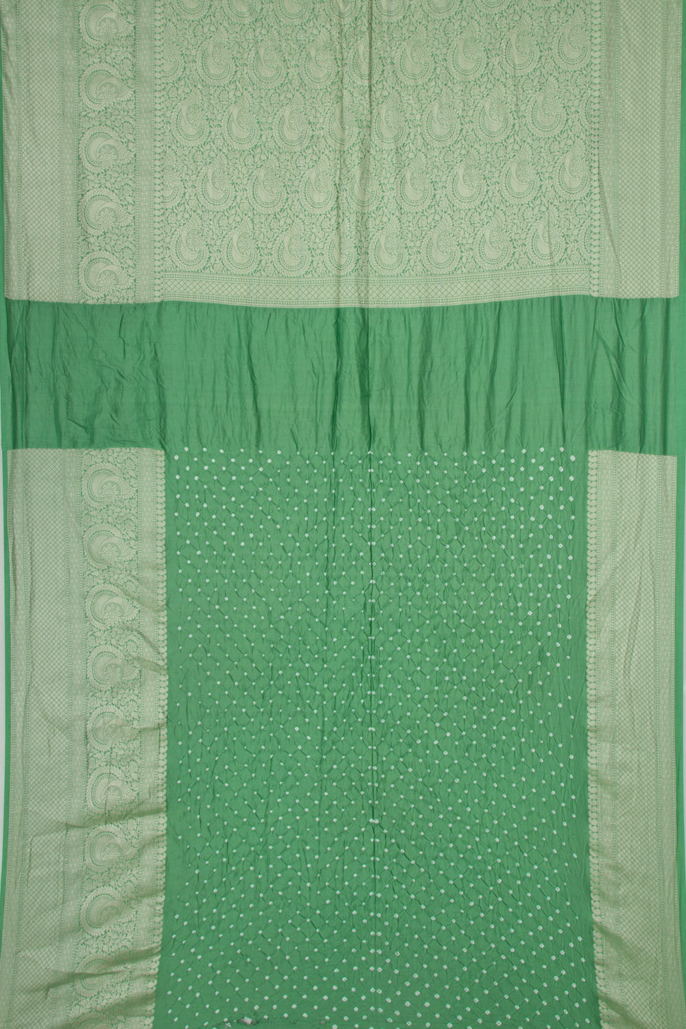 Chiniya Silk Bandhani Sea Green Saree