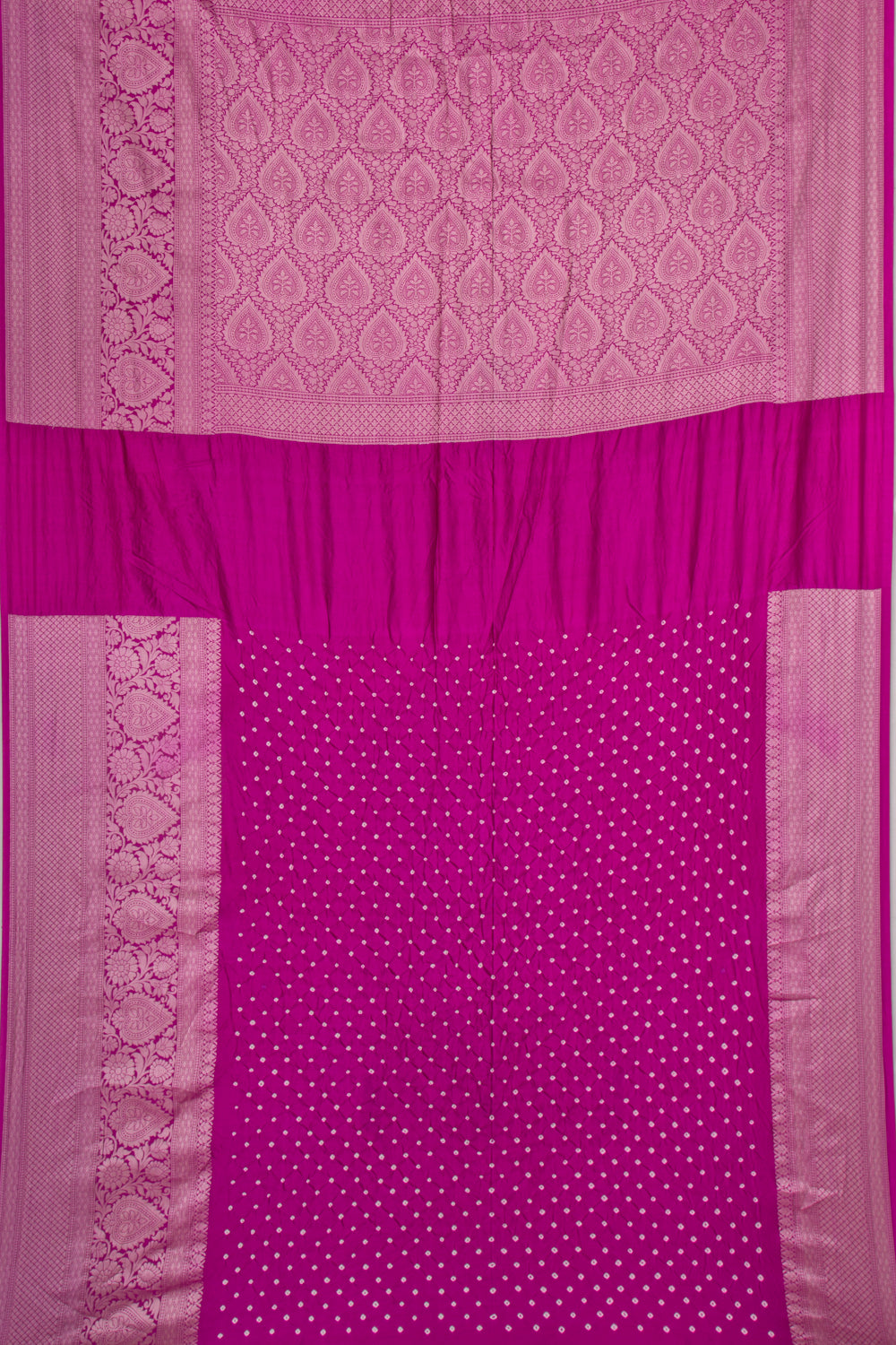 Chiniya Silk Bandhani Pink Saree
